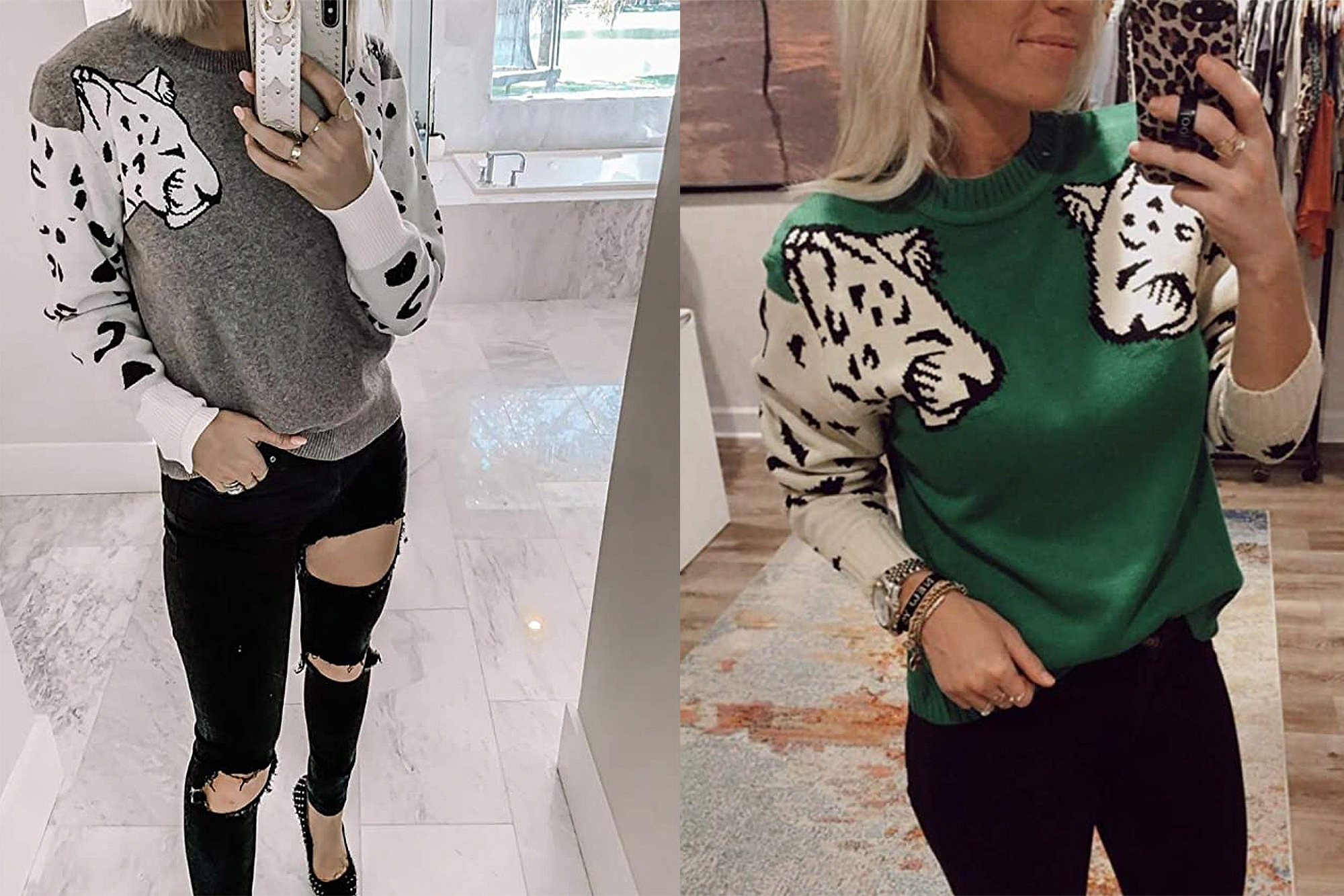 Leopard on sale crop sweater