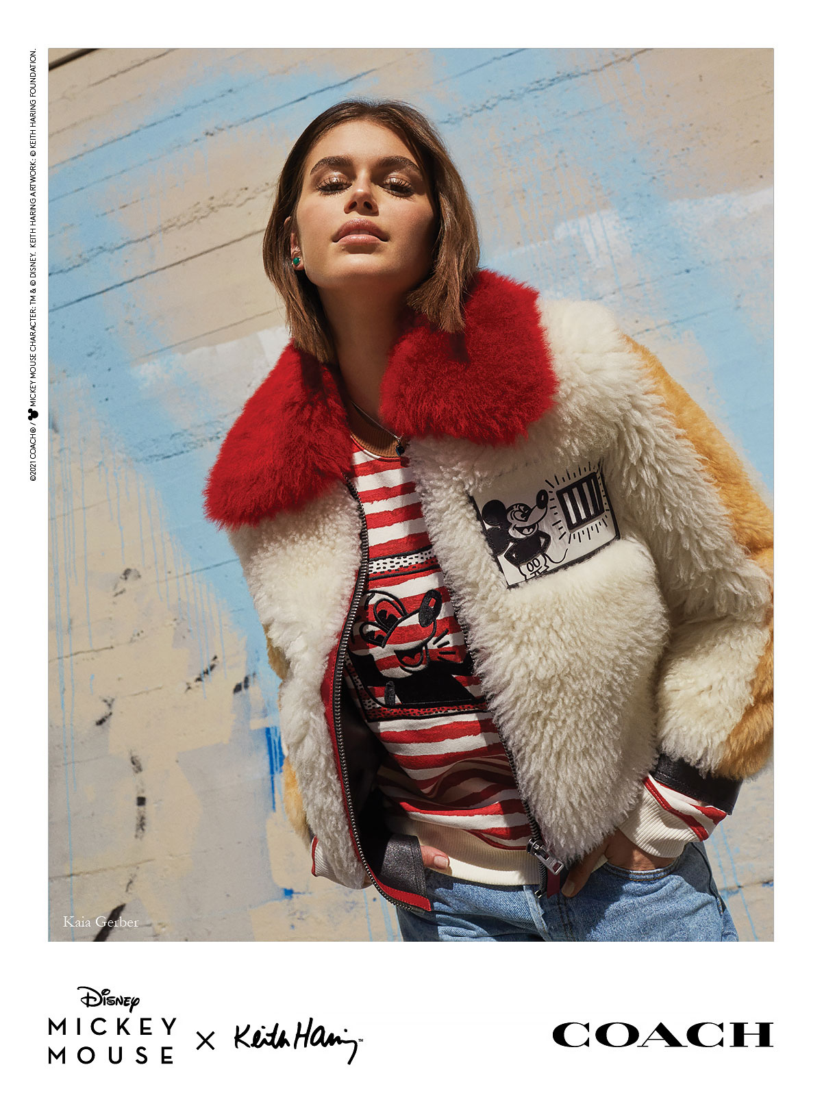 Kaia Gerber Cole Sprouse in Coach Disney x Keith Haring Campaign