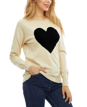 Satinior Knit Patchwork Heart Top Is the Sweetest Winter Sweater | Us ...