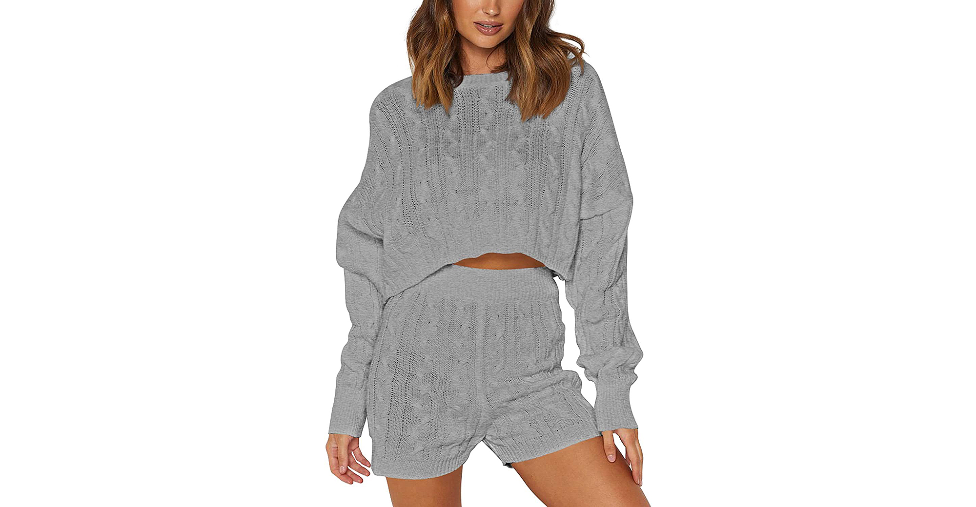 Sweater and shorts lounge set hot sale