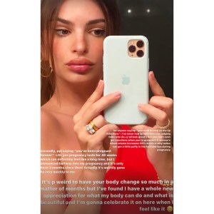 Emily Ratajkowski Shuts Down Rumors She Got Lip Injections While Pregnant, Says She's 'a Little Puffy'