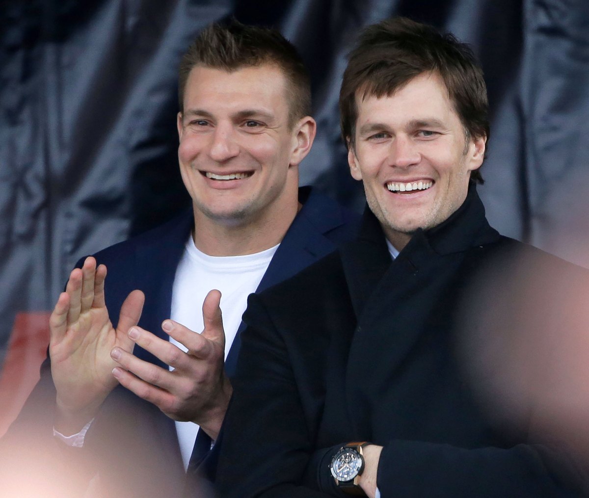 Tom Brady and Rob Gronkowski gave each other the biggest hug