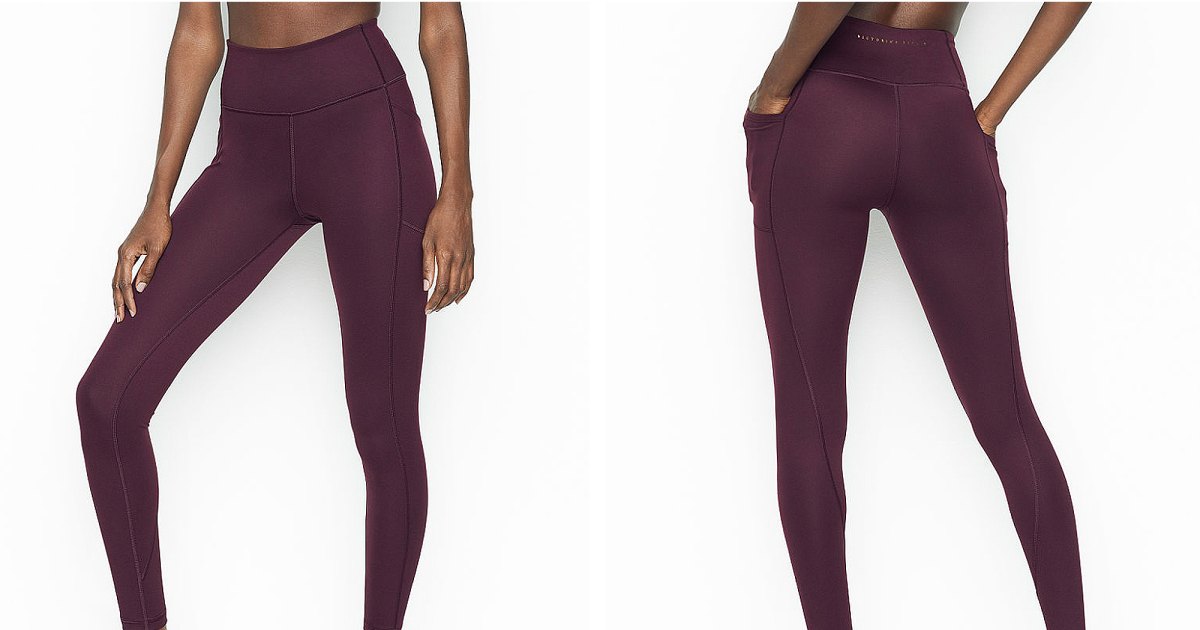 Victoria's Secret, Pants & Jumpsuits, Nwt Victoria Secret Sweat On Point  Shine Legging Purple Metallic 8