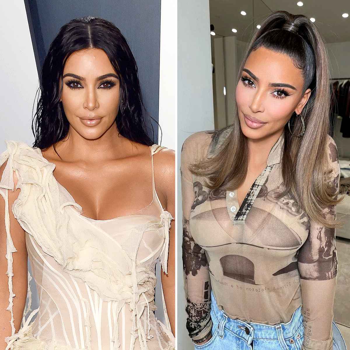 Kim Kardashian debuts her new sleek shoulder-length hair cut as