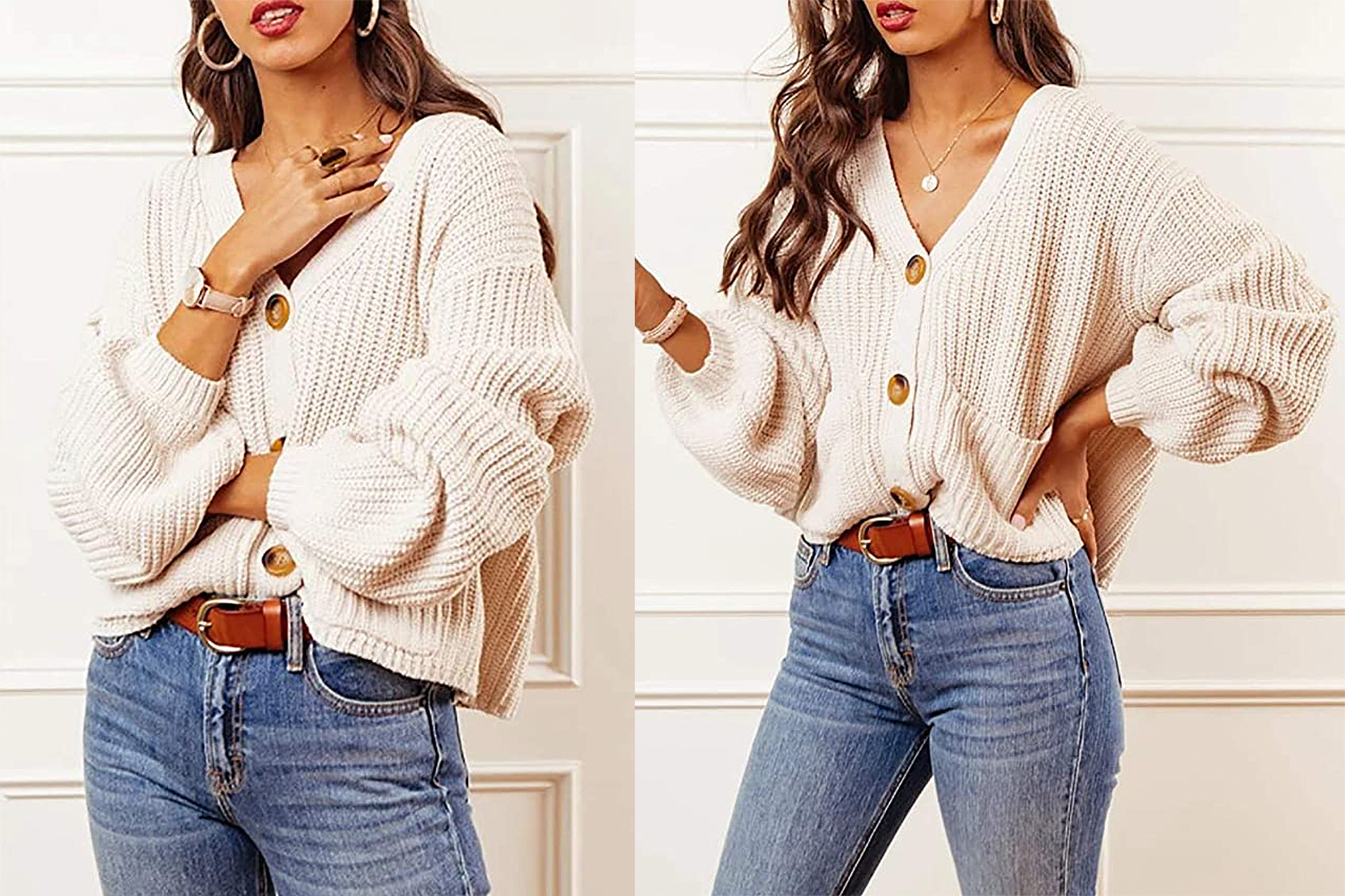 Buttoned cheap down sweater