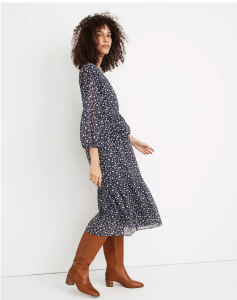 Tie-Waist Midi Dress in Harvest Vine