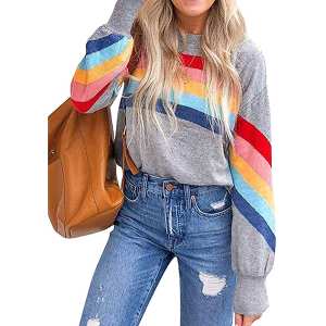 Amazon New Modern Rainbow Sweatshirt Will Brighten Up Your Winter | Us ...