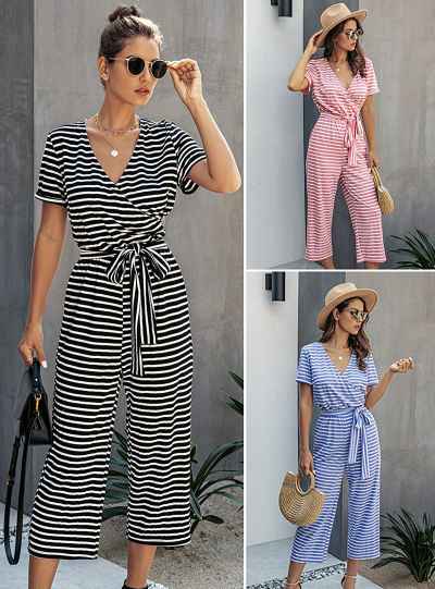 PRETTYGARDEN Striped Jumpsuit Will Be Your Spring Uniform | Us Weekly
