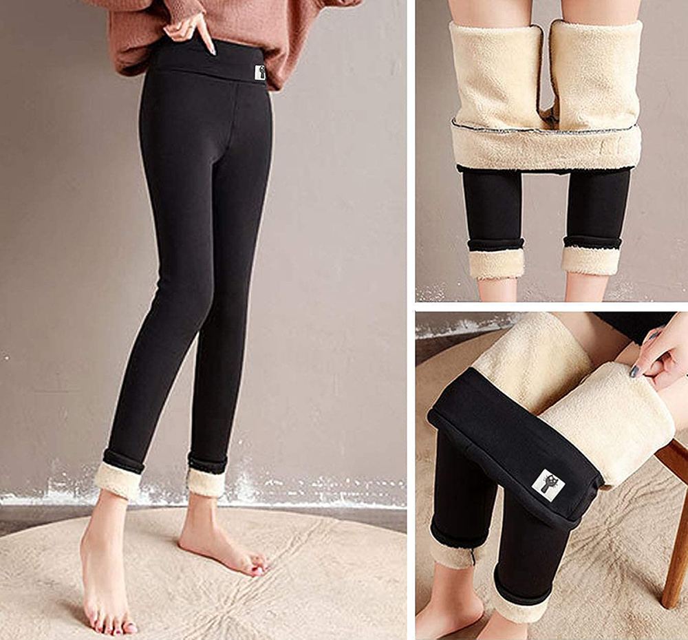 Women Winter Stretchy Thick New Sherpa Fleece Lined Leggings