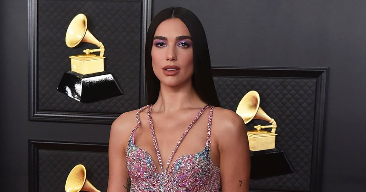 Dua Lipa Has a High-Fashion Moment in Versace at the 2021 Grammys