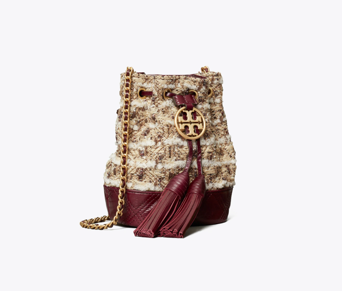 Tory Burch Fleming Soft Tweed Mini Bucket Bag