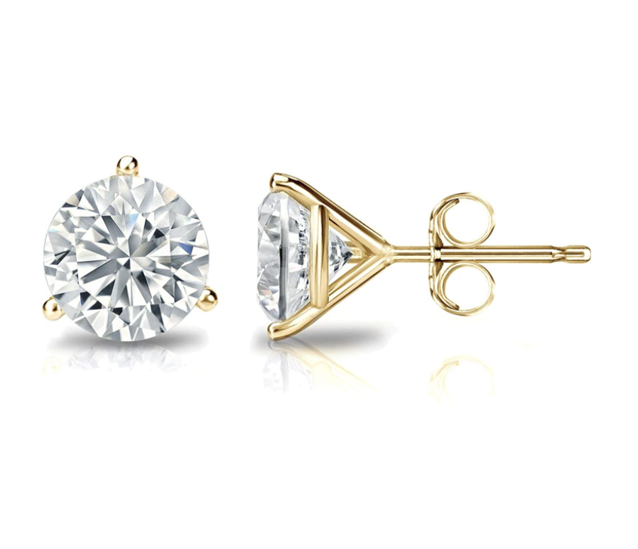 Elegant jewel box DUTY-FREE Women Dainty diamond earrings in solid Gold 9k,  14k, 18k, Diamond studs, Diamond bar earring, Pave diamond studs, Two-row  Curved brilliant earrings : Amazon.co.uk: Handmade Products