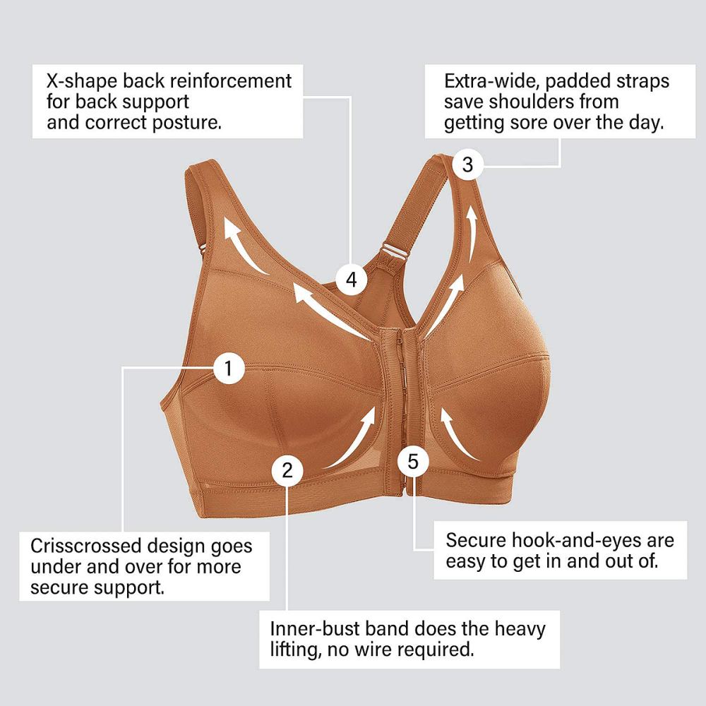 Women's Front Close Wirefree Back Support Posture Full Coverage Bra No  Underwire Push Up Bras for Women Plus Size at  Women's Clothing store