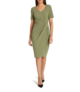 Tahari-Asymmetrical-Knot-Sheath-Dress