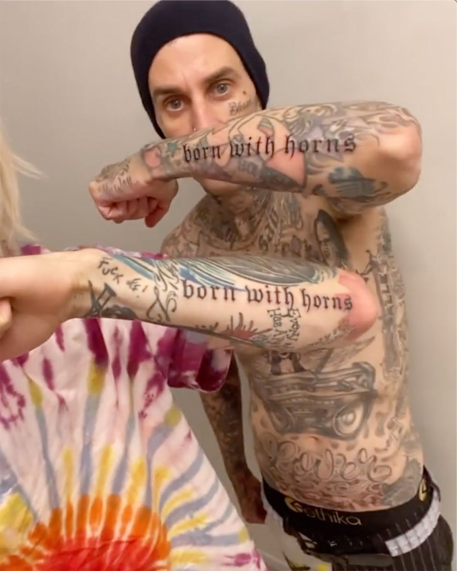 Travis Barker, Machine Gun Kelly Get ‘Born With Horns’ Tattoos