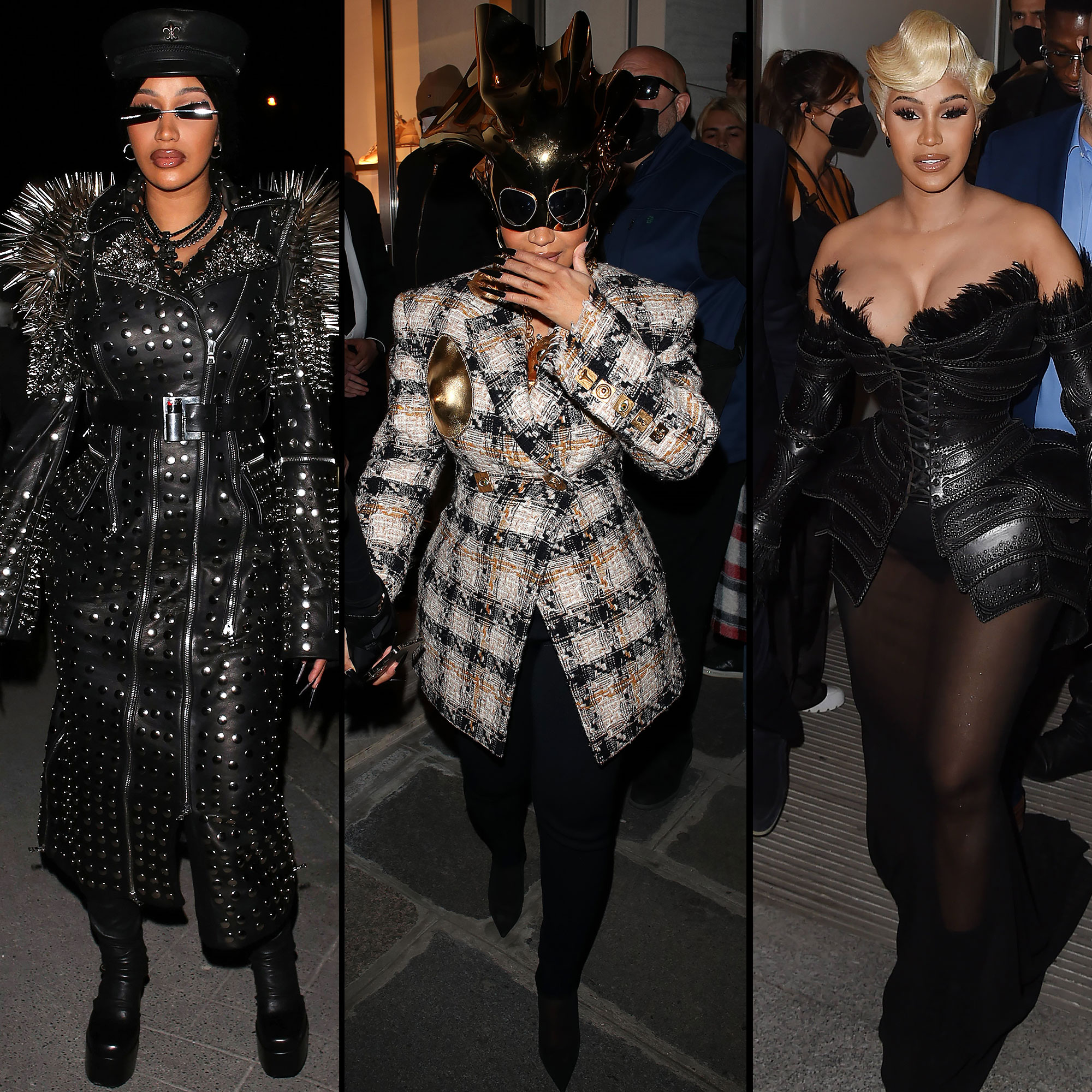 Cardi B Wears Diamond Studded Face Mask FOr Paris Fashion Week: See The  Photo