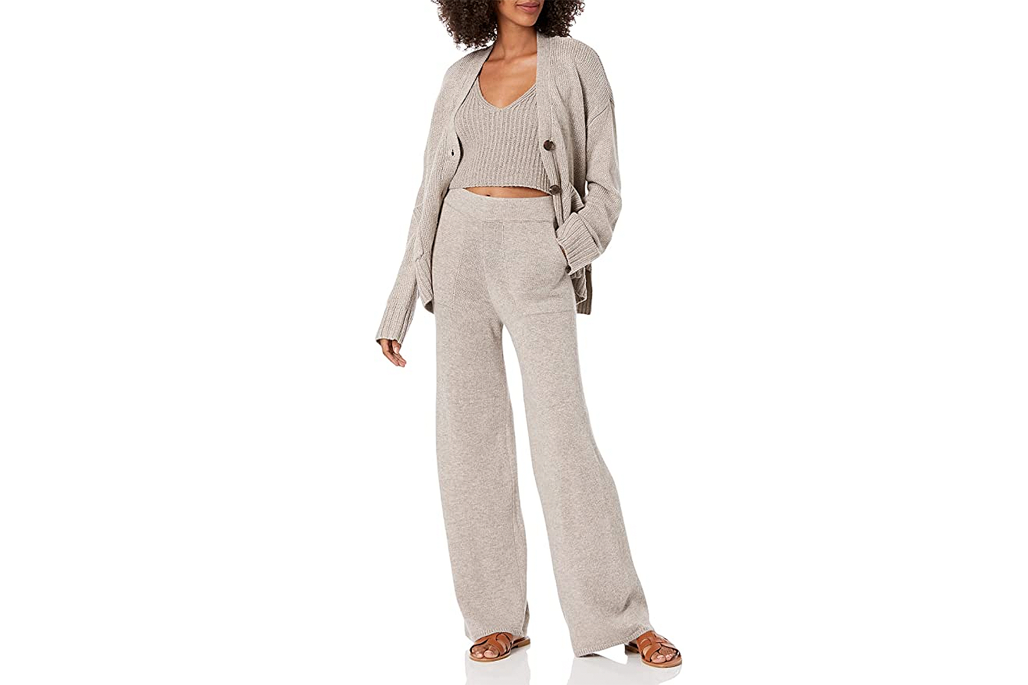 Buy Two Piece Outfits for Women Sweater Sets Knit Pullover Tops and High  Waisted Pants Lounge 2 Piece Matching Sets, A Apricot, Medium at Amazon.in