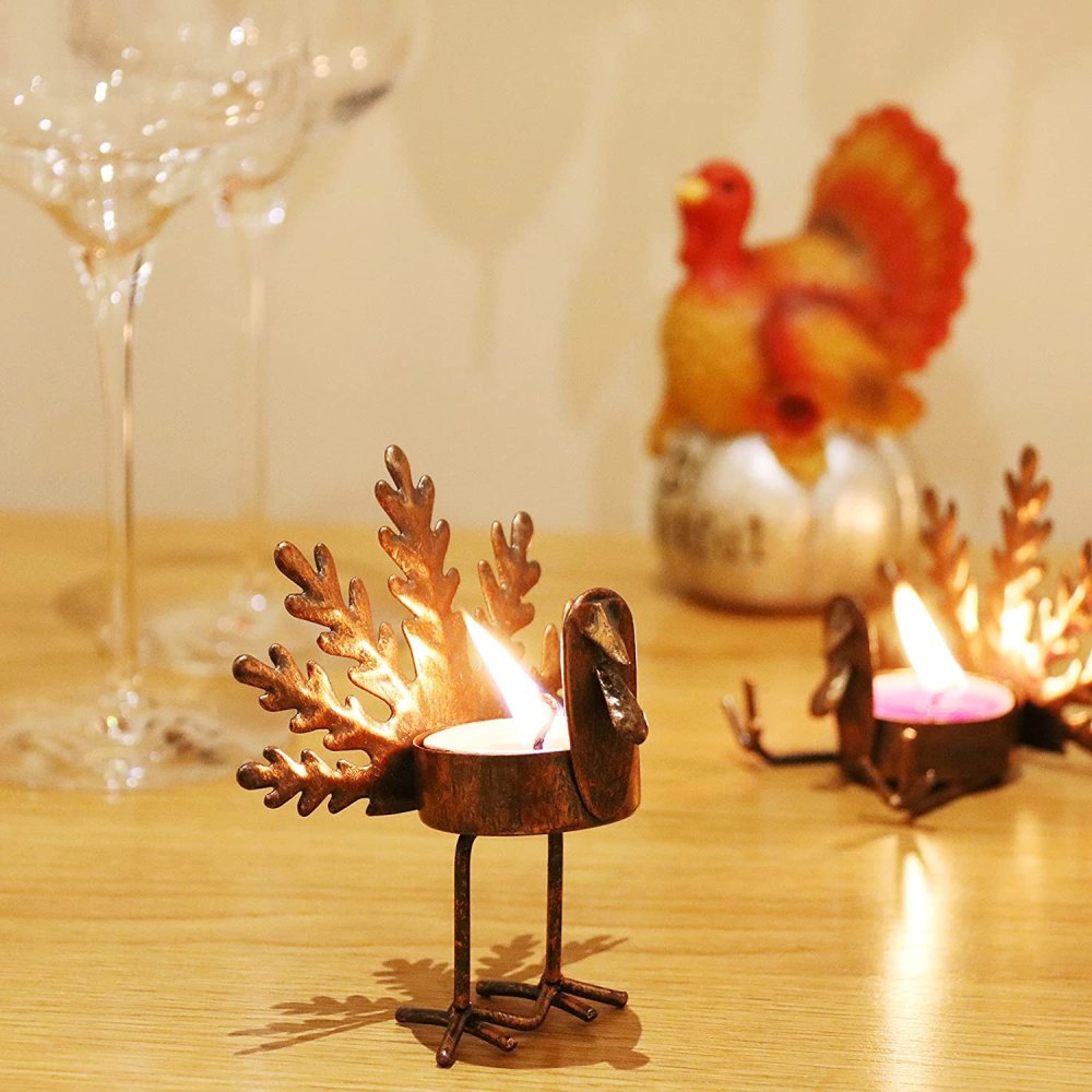 Kurala 6 Pack Metal Turkey Tea Light Candle Holders