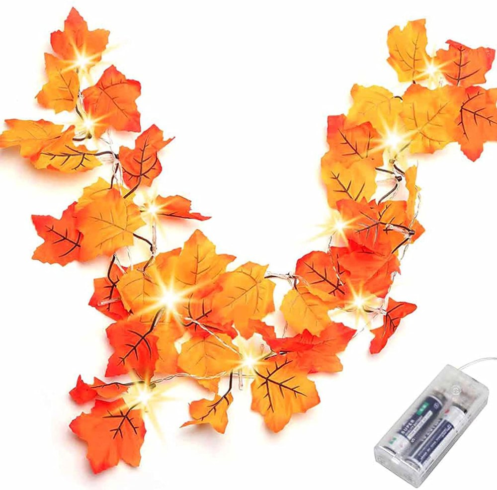 Luditek Thanksgiving Decorations Lighted Fall Garland