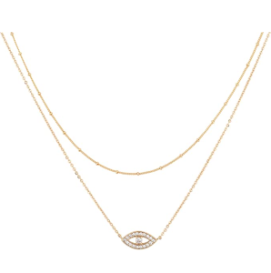 MEVECCO Layered 18k Gold Plated Dainty Necklace