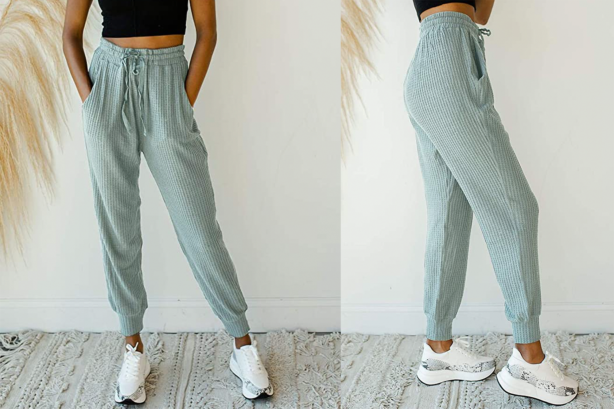 Realtree Sweatpants Adult Large Gray Drawstring Waffle Knit Pants