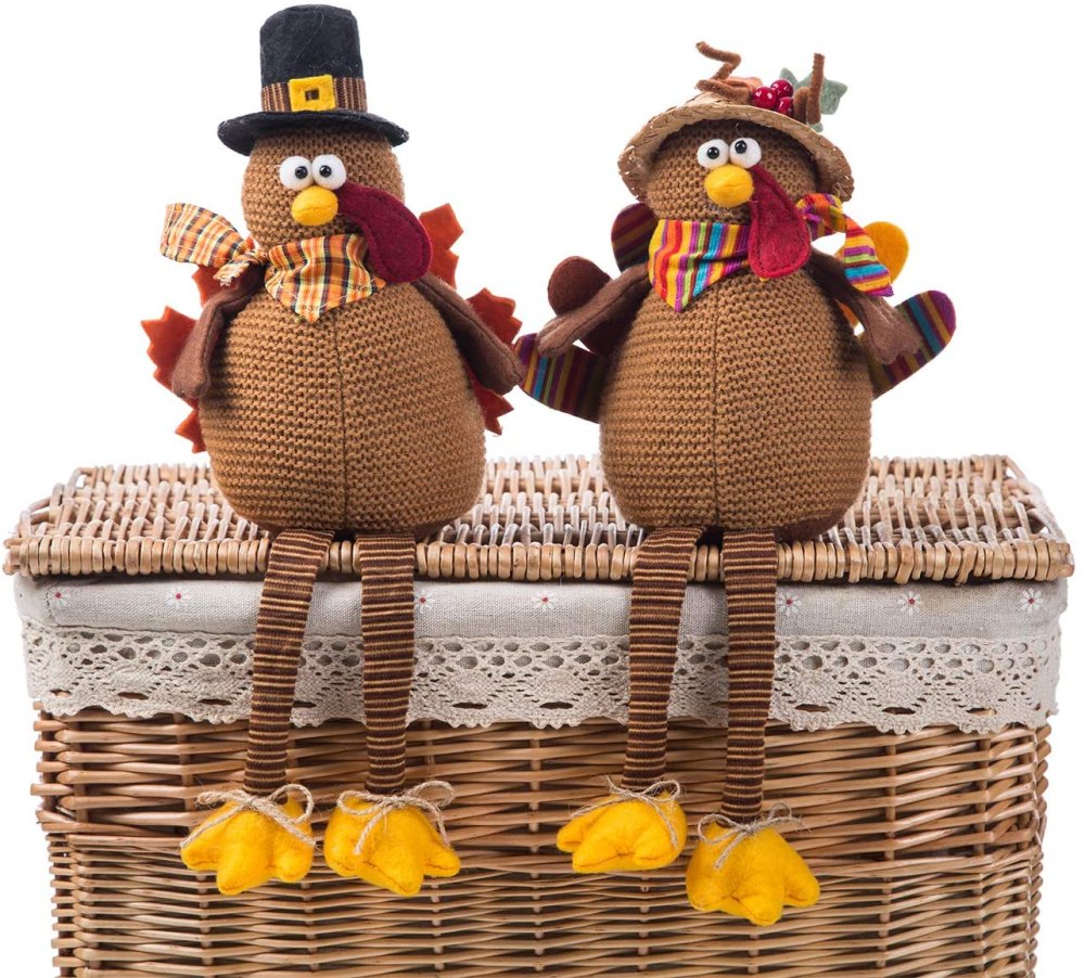 Ogrmar 2 Pack Stuffed Turkey Couple Doll