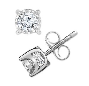 TruMiracle Diamond Stud Earrings (1:2 ct. t.w.) in 14k Gold