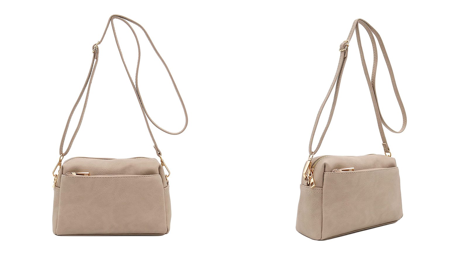 Herald Triple Zip Small Crossbody Bag for Women, Square Snapshot Camera  Side Shoulder Purse Handbag with Wide Strap