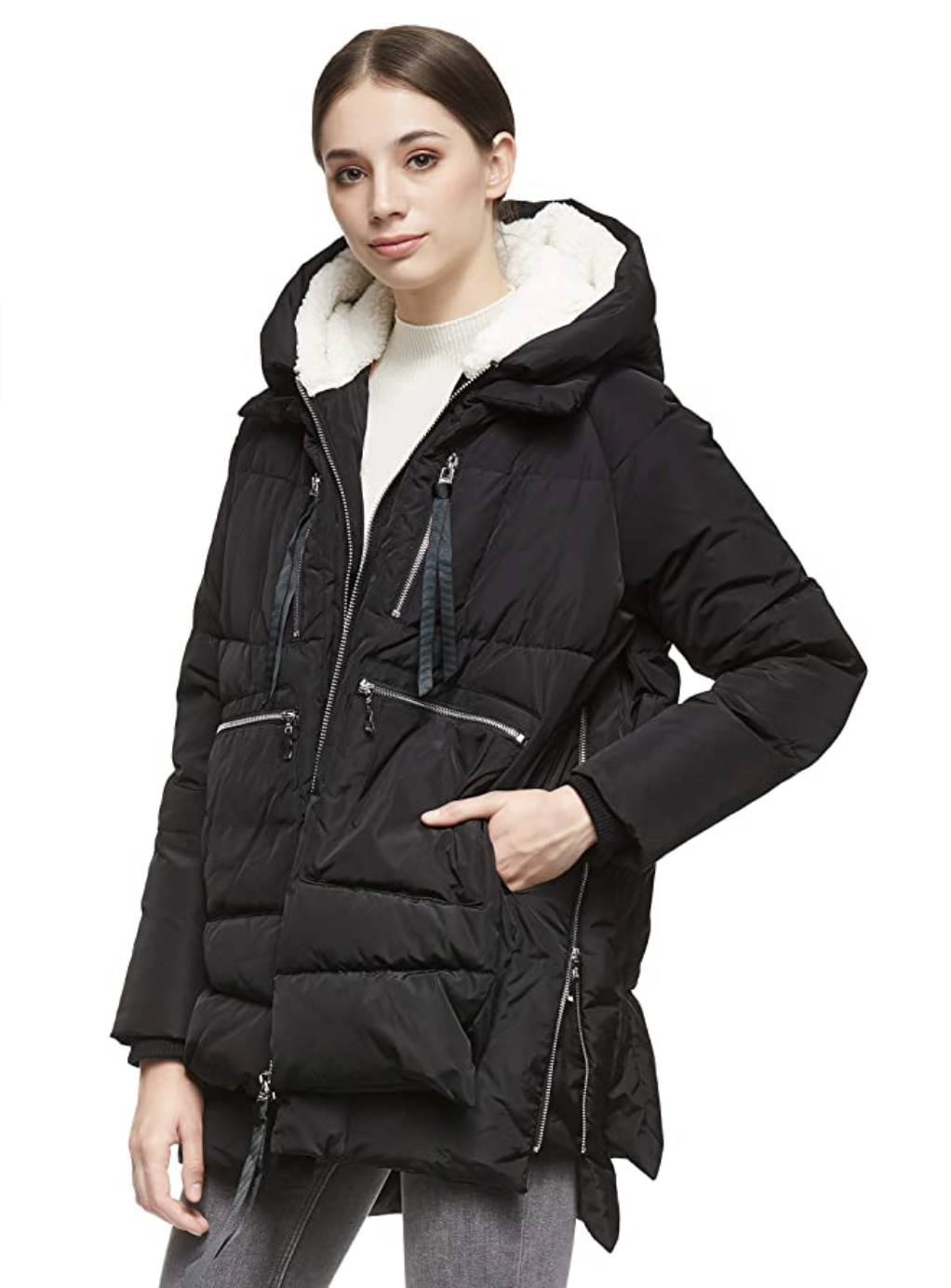 Orolay Womens Thickened Down Jacket Long Winter Coat Hooded Puffer Jacket