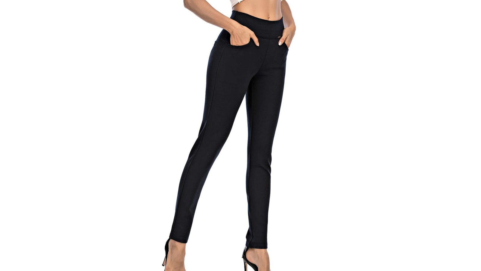 Dress Pants for Women Comfort Stretch Slim Fit Leg Skinny High Waist Pull  on Pants Trousers with Pockets for Work Jogger