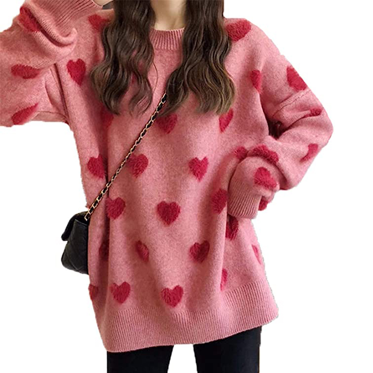 Red Heart Woman Gift Cardigan, Custom Order 12 Heart Embroidered