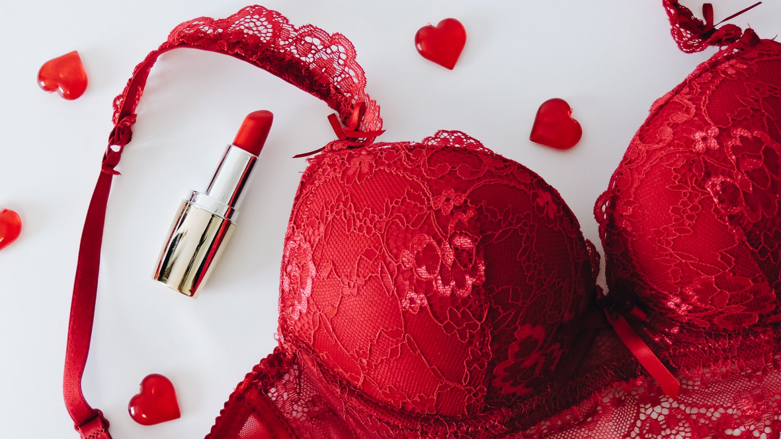 Victoria's Secret Red Unlined Lace Up Heart Print Corset Bra Top