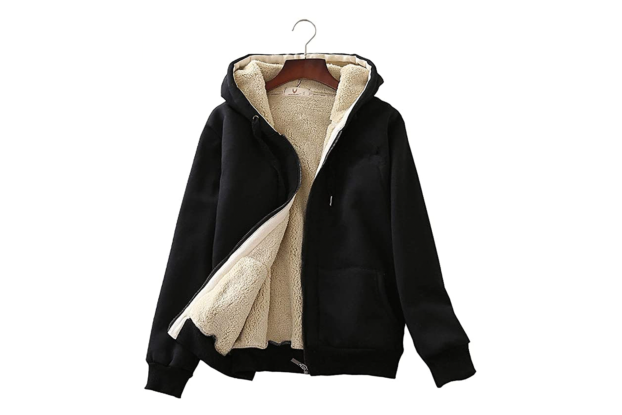 fleece lined zip up hoodie womens