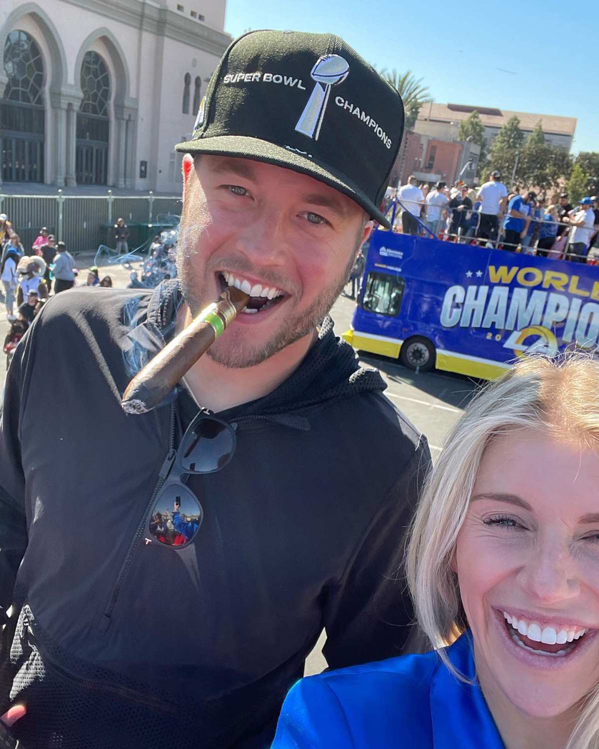 Matthew Stafford shares sweet moment with wife, Kelly, following Rams' NFC  Championship win