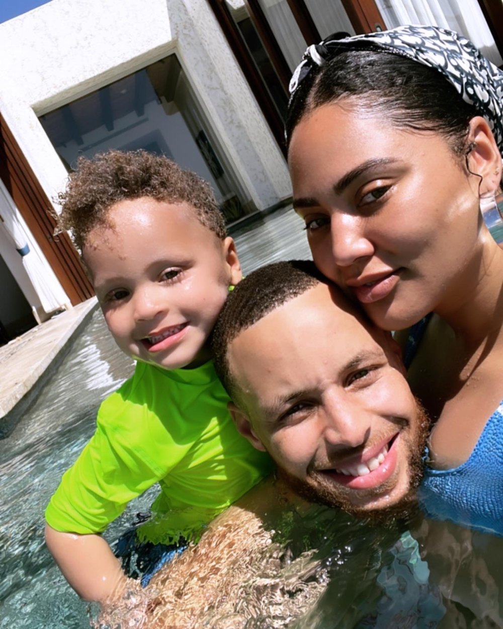 Stephen Curry In His Younger Days With His Family (left to right: Sister,  Stephen, Mother, Father & Brother.