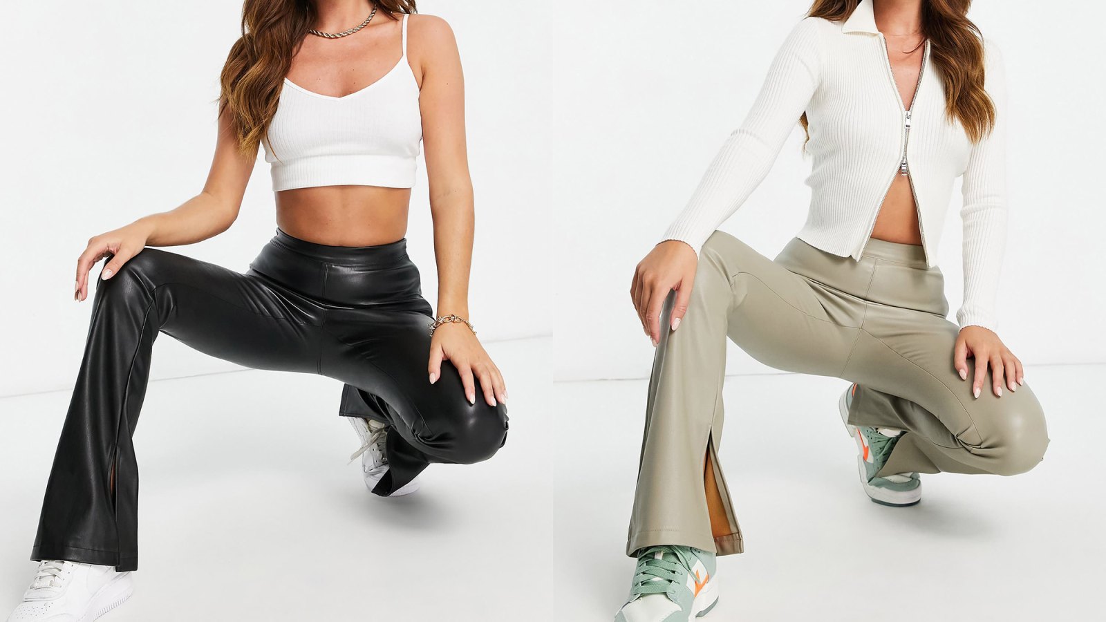 Womens Faux Leather Pants