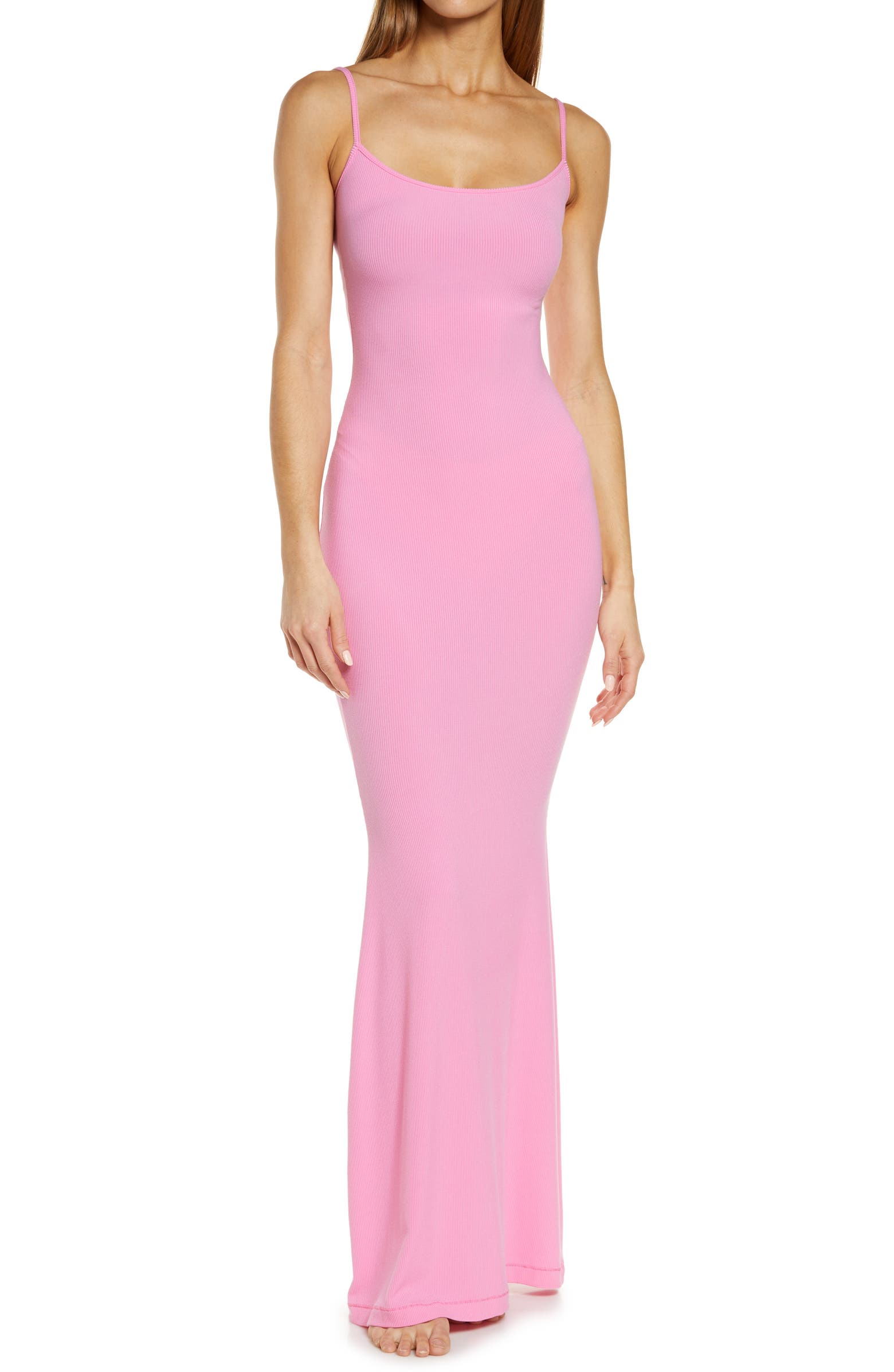 skims pink dress