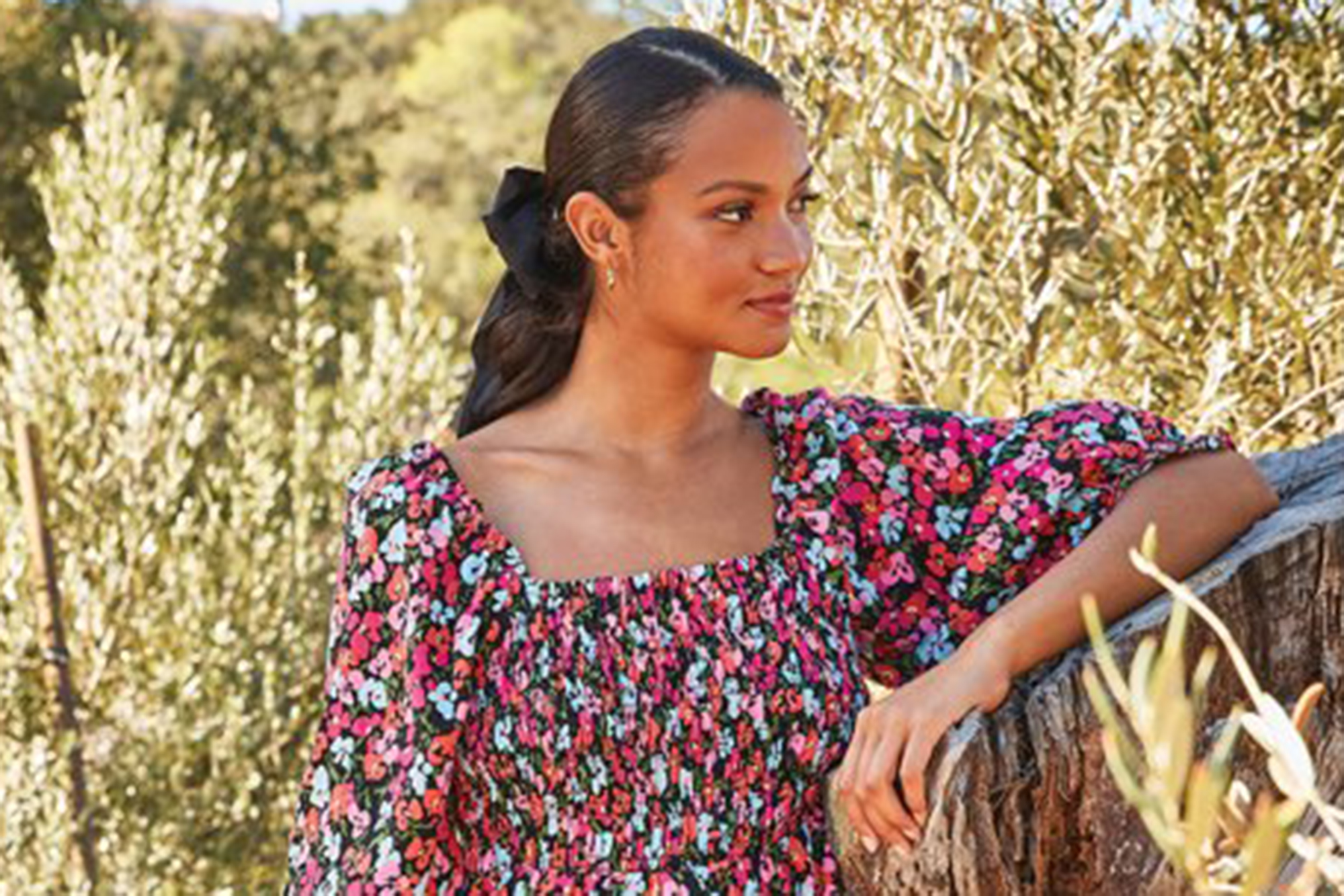 zara yellow dress with pink flowers