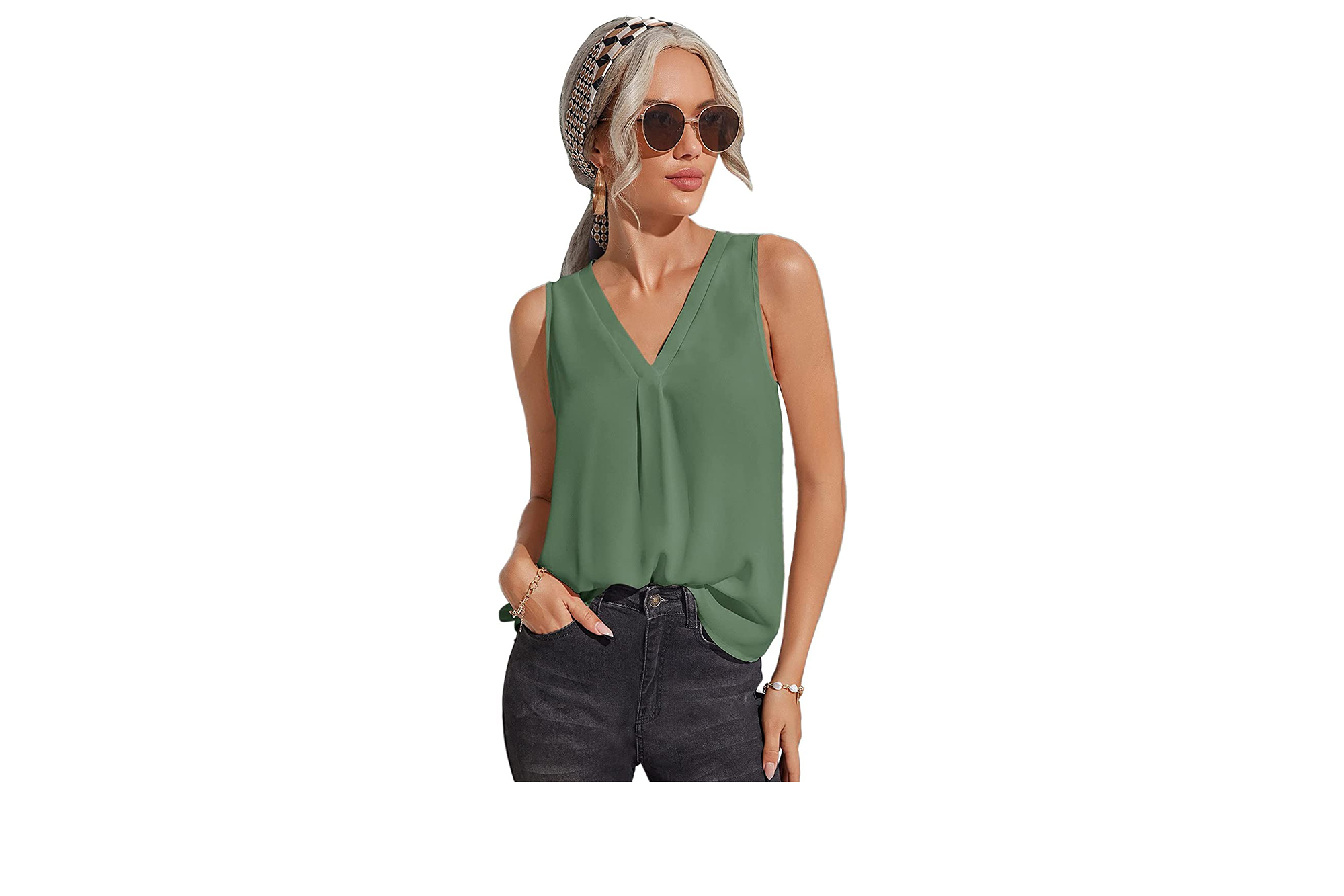 Casual sleeveless outlet tops