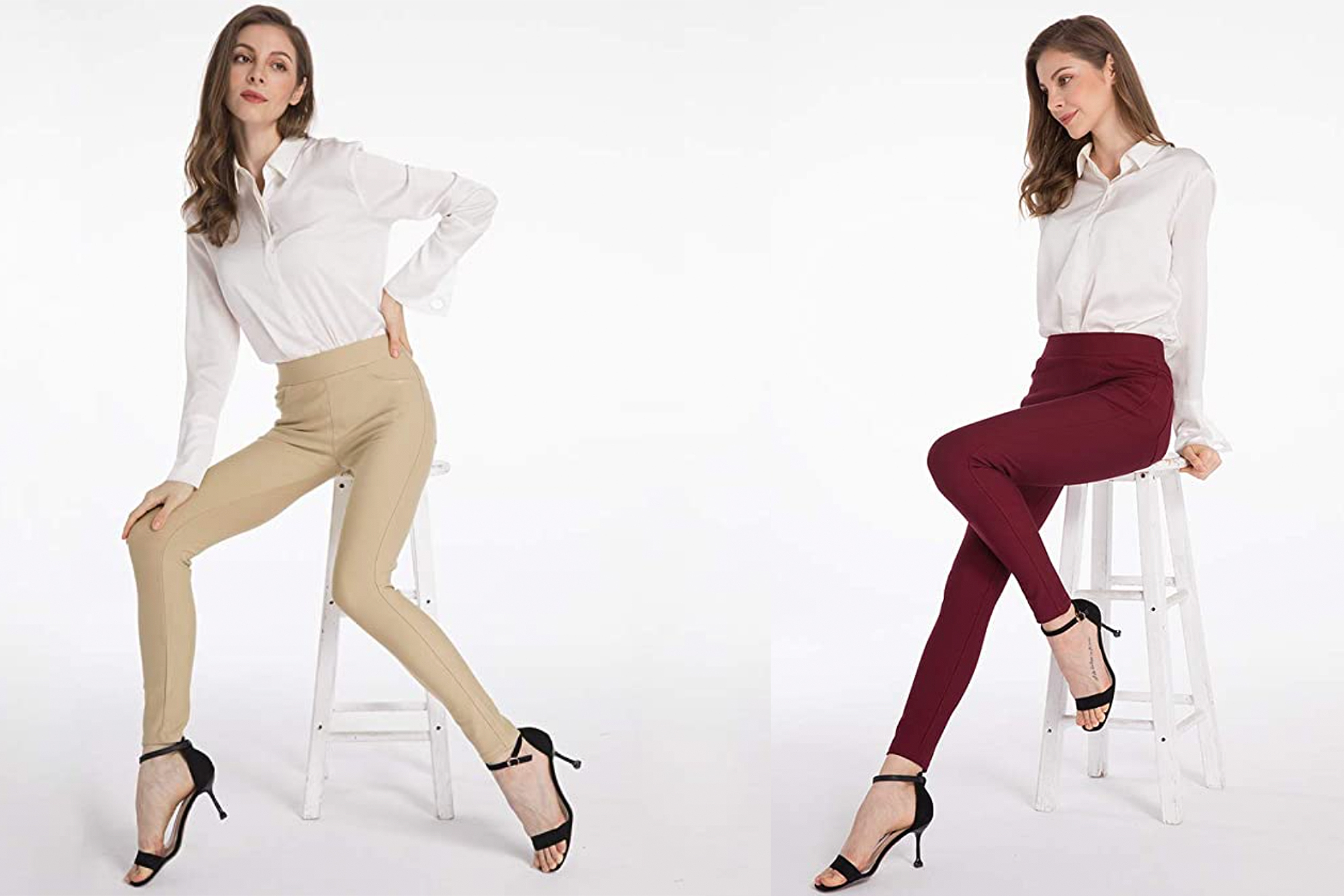  Ginasy Dress Pants Women Business Casual High Waisted Stretch  Pull Work Trousers Ankle Flare Crop Dressy Office Capris Black : Clothing,  Shoes & Jewelry