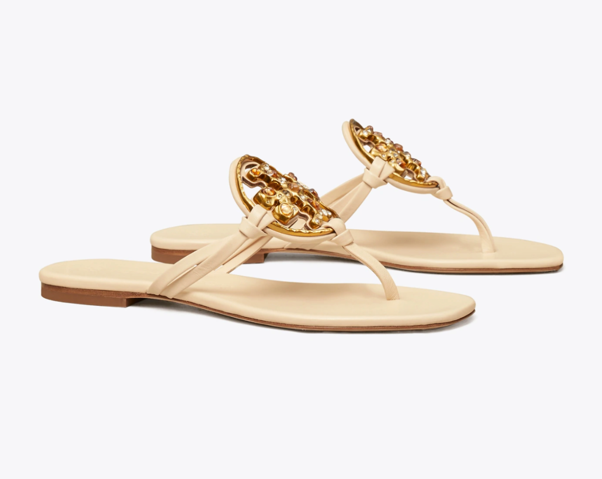 Tory Burch sandals: Shop the newest Tory Burch Marquetry Spring Sandal