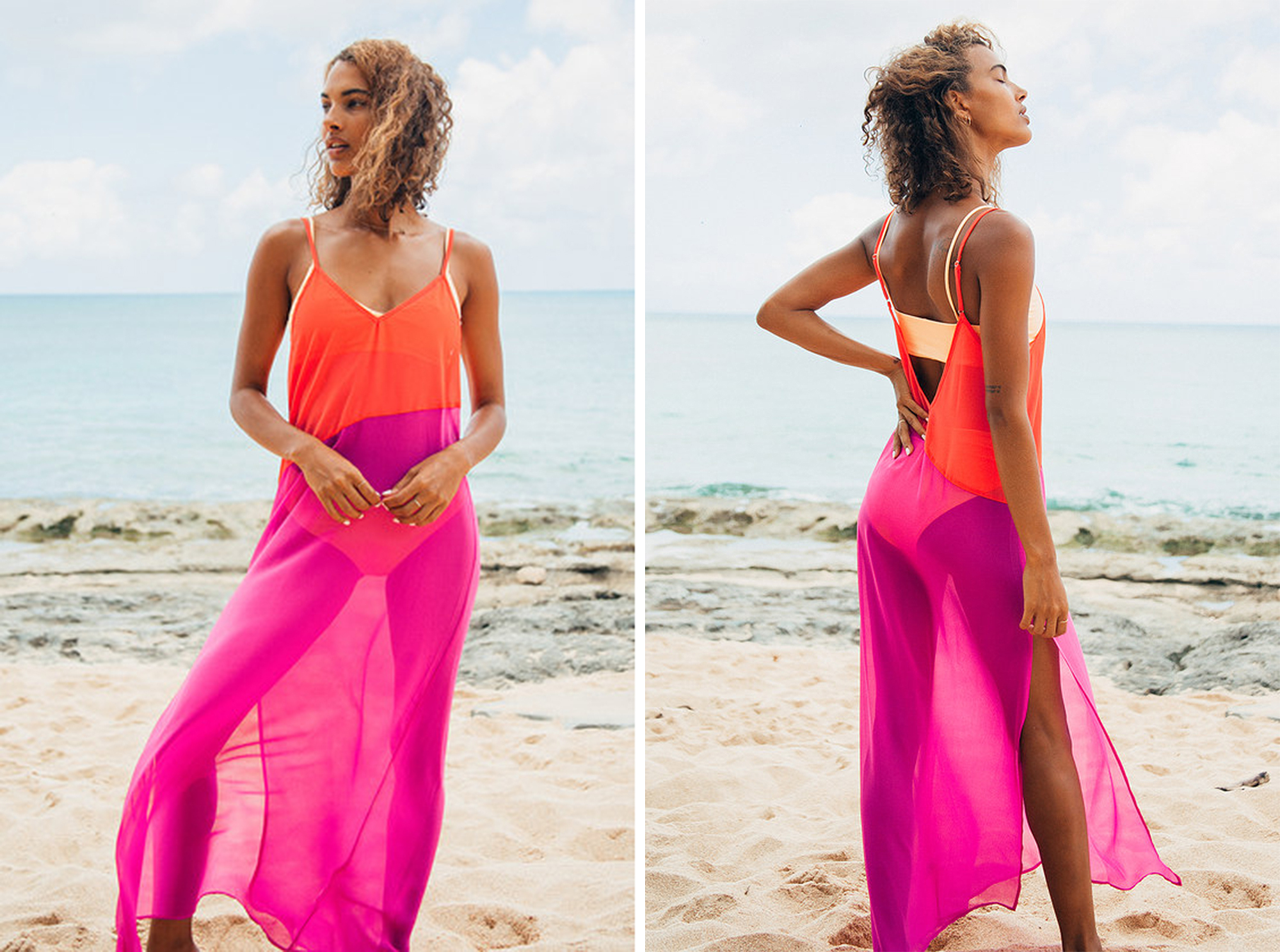 Waiting for Summer Coral Pink Crochet Swim Cover-Up Maxi Dress