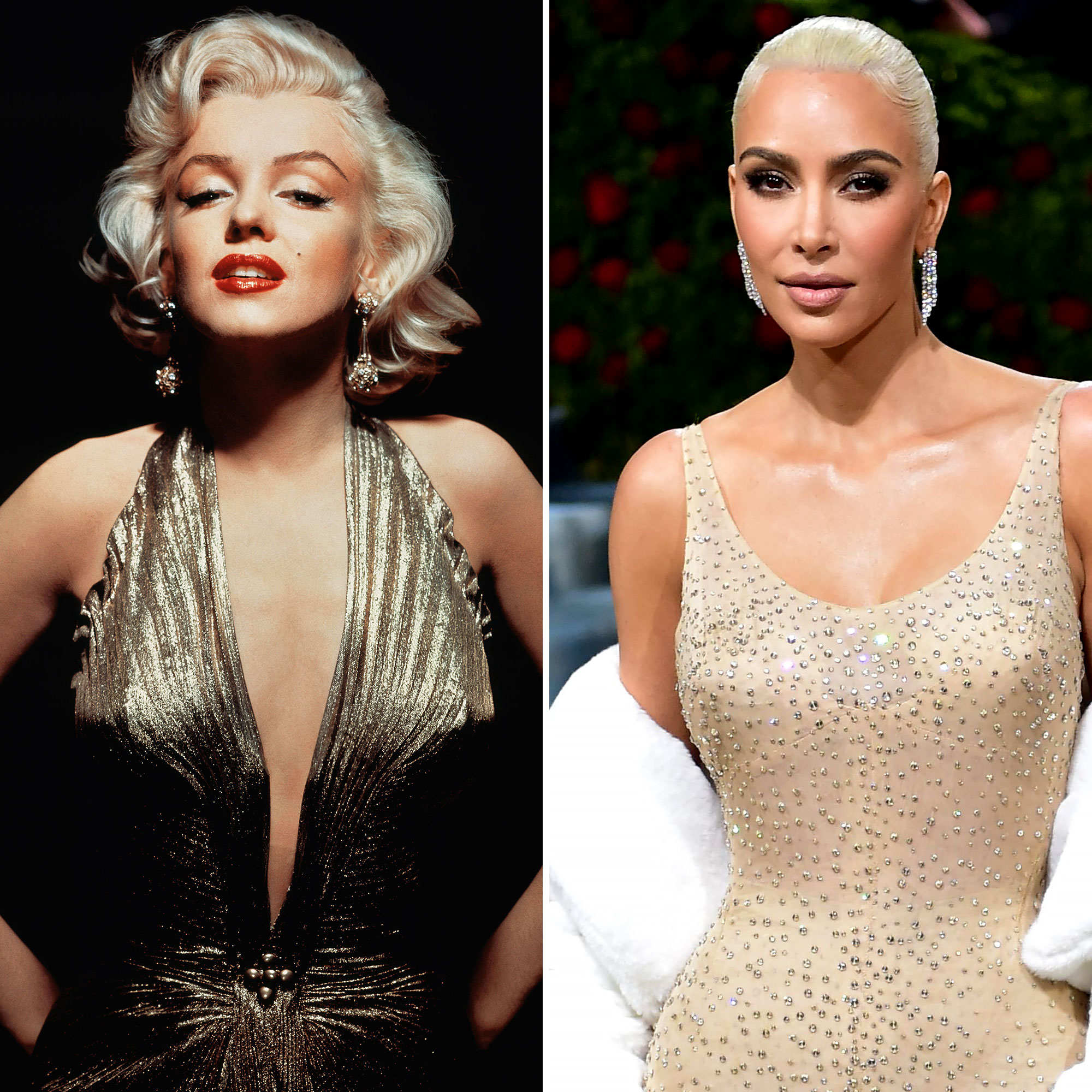 Marilyn Monroe (R) & Kim Kardashian (SN?) wearing the same dress : r/Kibbe
