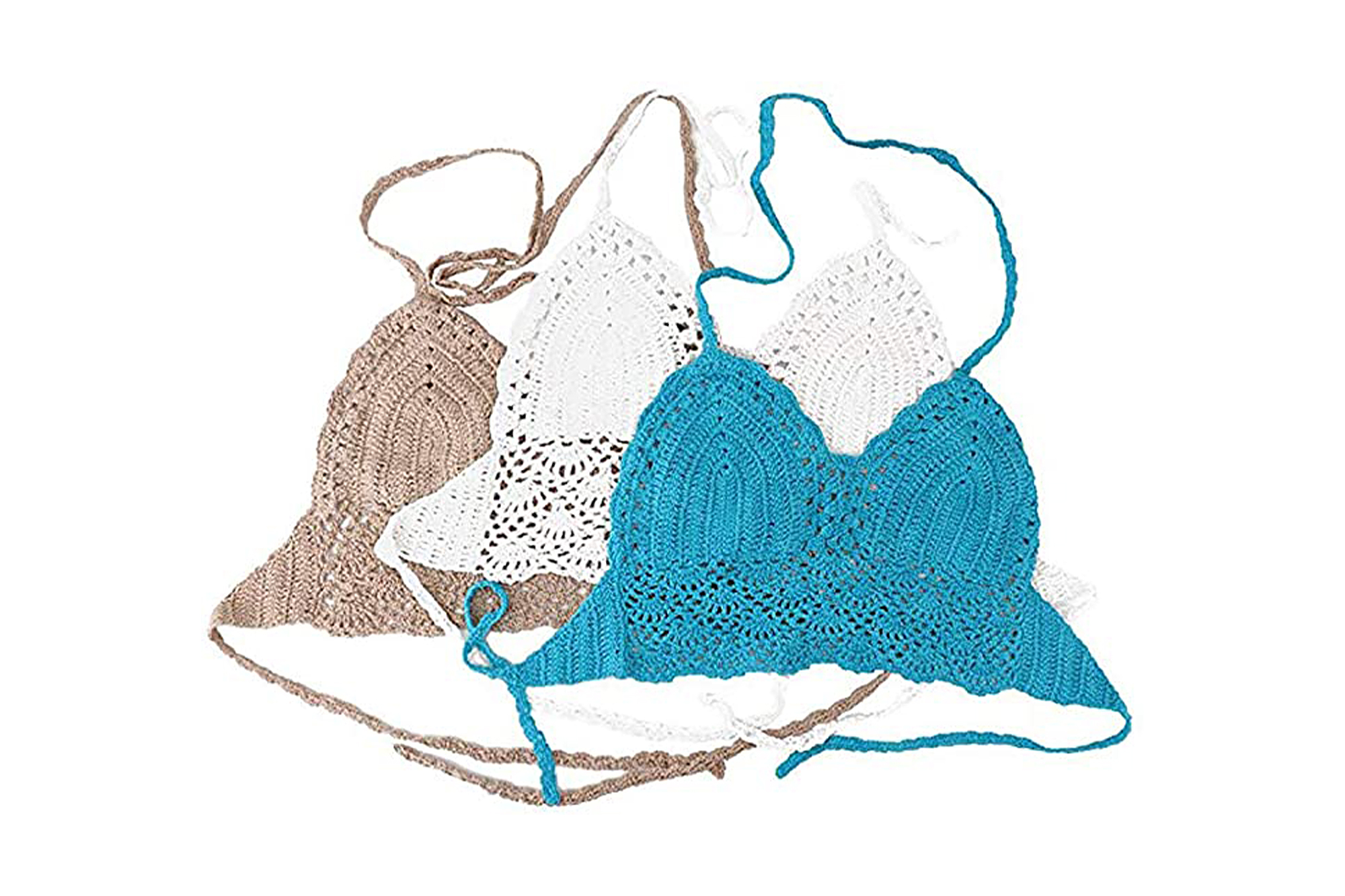  wonuu Women Summer Beach Crochet Top Bralette Knit Bra