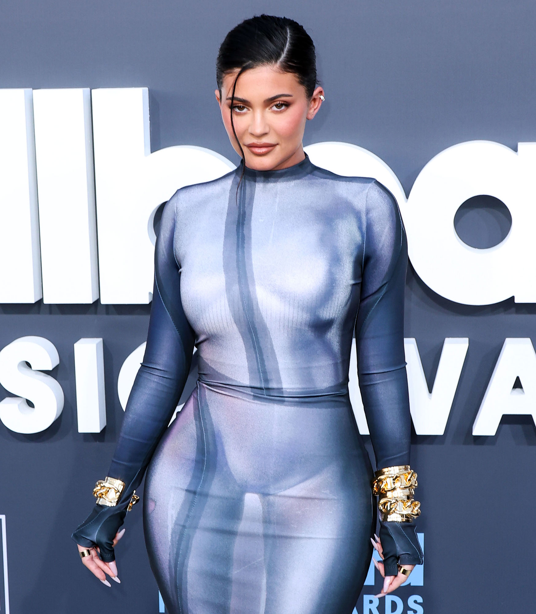 Kylie Jenner Wore a Completely Sheer Sequined Dress With Slouchy Gloves -  Yahoo Sports