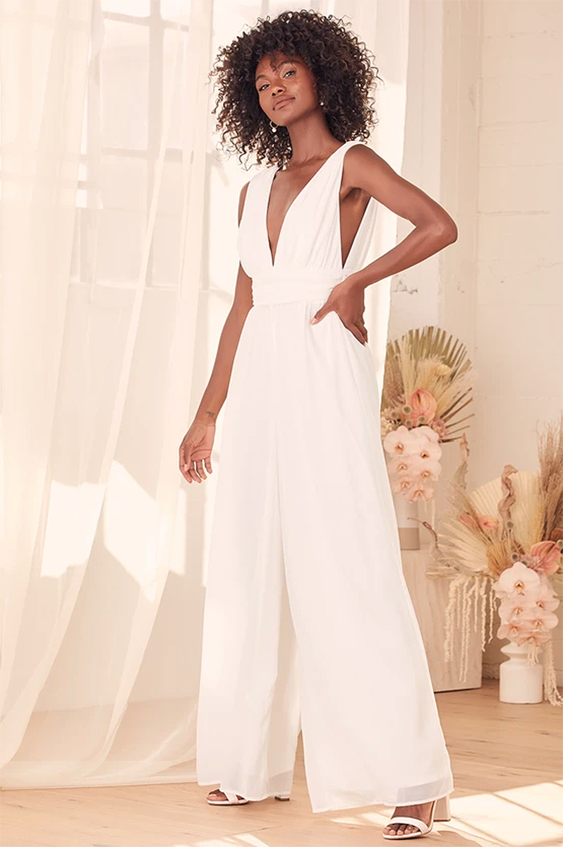 Elegant White Jumpsuit White Jumpsuit Elegant Bridal - in 2023