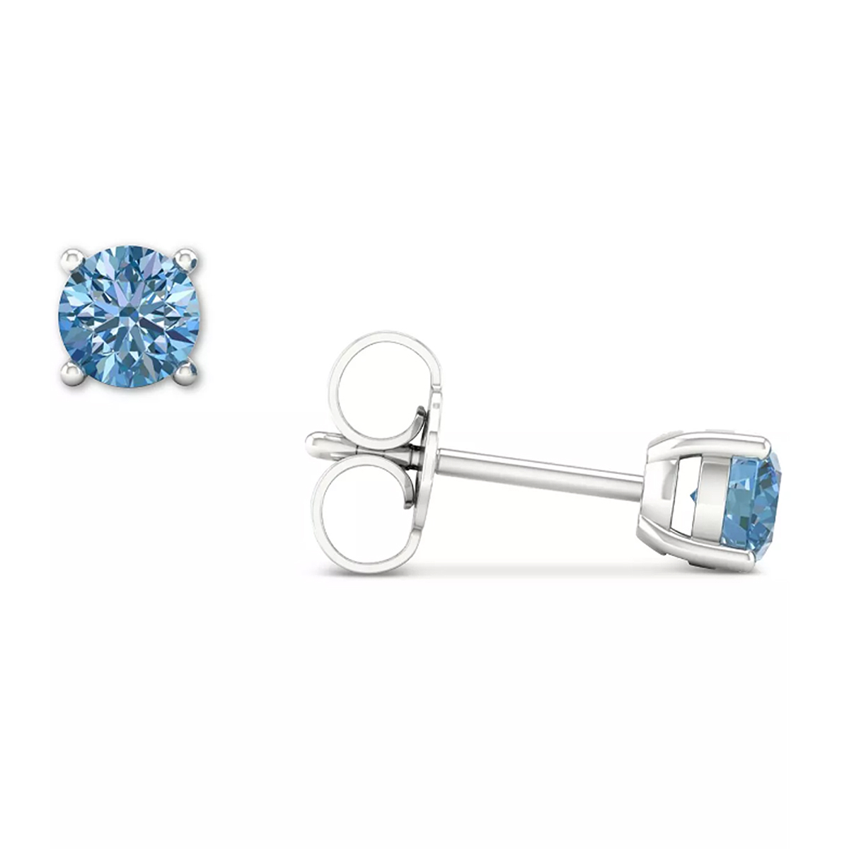 Macy's Blue Topaz (3/4 ct. t.w.) & Lab-Grown White Sapphire (1/10 ct. t.w.)  Drop Earrings in Sterling Silver | CoolSprings Galleria