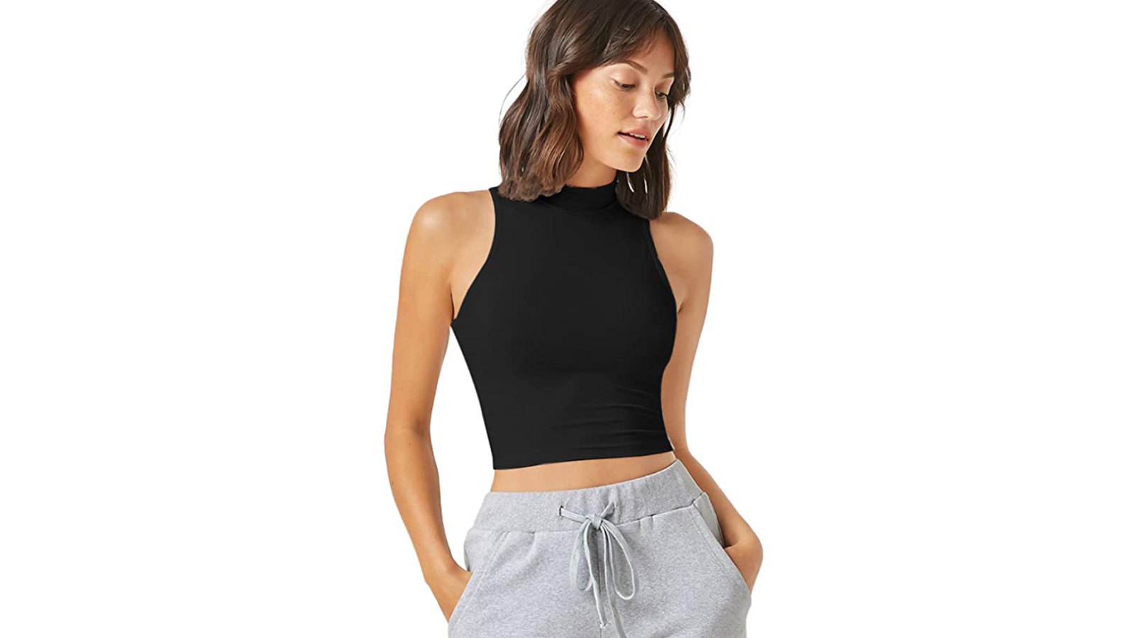 BLACK CROPPED TANK TOPS