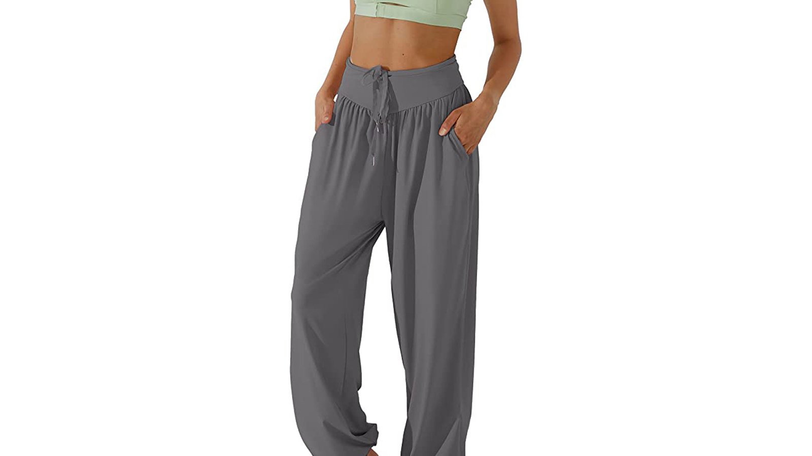 THE GYM PEOPLE Women's High Waist Loose Comfy Wide Leg Palazzo Yoga Pants Tummy  Control Lounge Workout Joggers (Small, Black) at  Women's Clothing  store