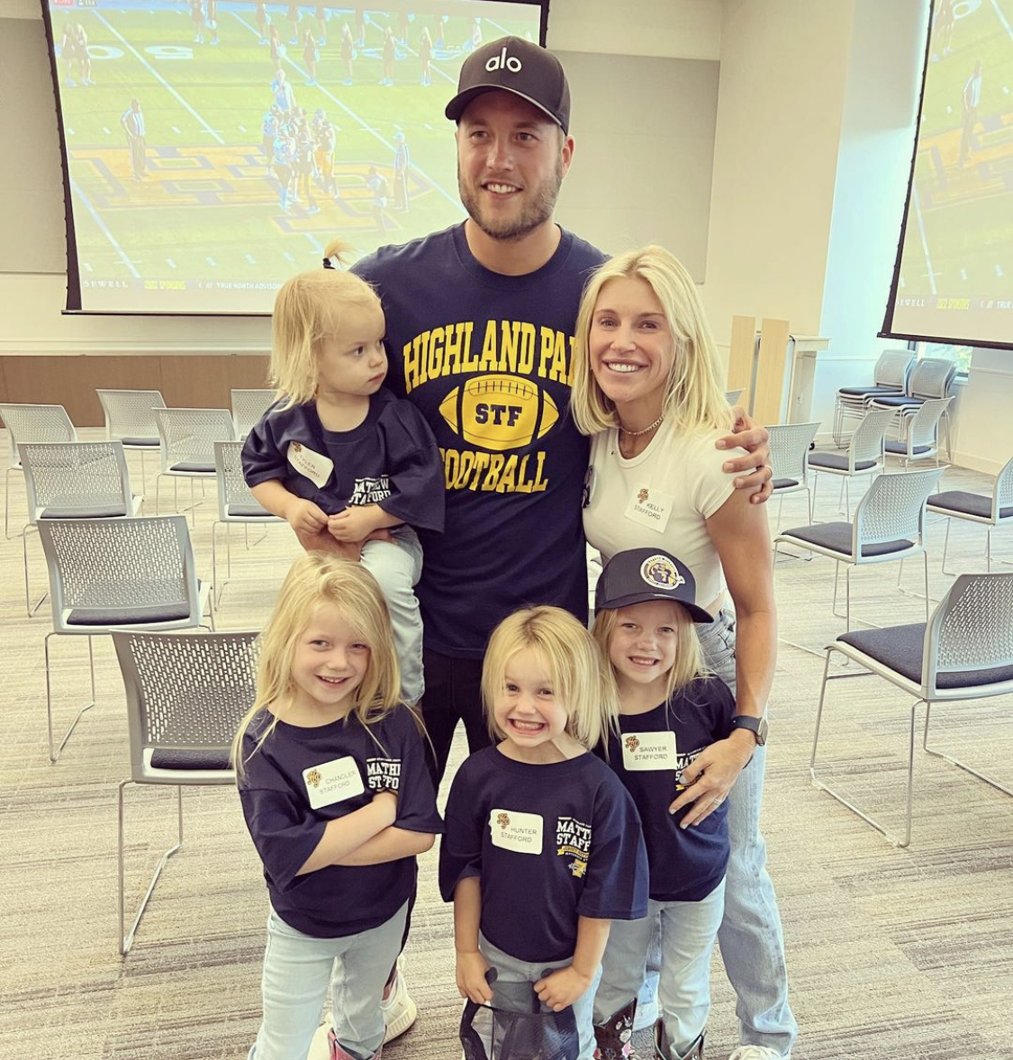 Matthew Stafford's Wife, Daughters Adorably Cheer Him on